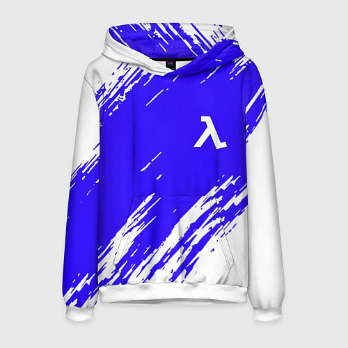 Мужская толстовка Half life белые краски / 3D-Белый – фото 1