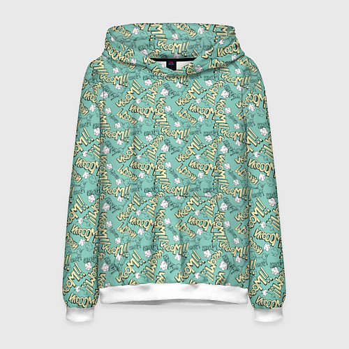 Мужская толстовка Звук двигателя поп арт / 3D-Белый – фото 1