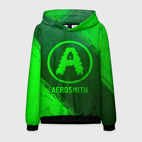 Мужская толстовка Aerosmith - green gradient / 3D-Черный – фото 1