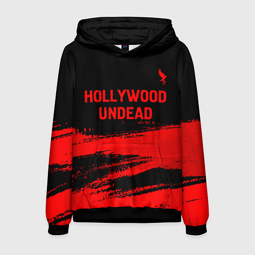 Мужская толстовка Hollywood Undead - red gradient посередине / 3D-Черный – фото 1