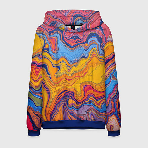 Мужская толстовка Поток разноцветной краски / 3D-Синий – фото 1