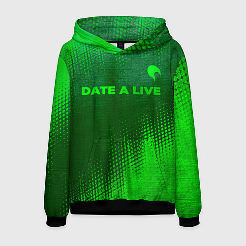 Мужская толстовка Date A Live - green gradient посередине / 3D-Черный – фото 1