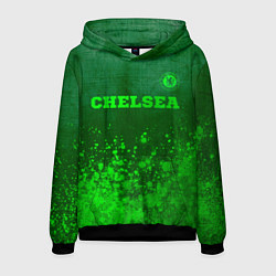 Толстовка-худи мужская Chelsea - green gradient посередине, цвет: 3D-черный