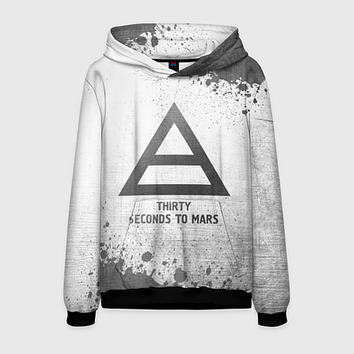 Мужская толстовка Thirty Seconds to Mars - white gradient / 3D-Черный – фото 1