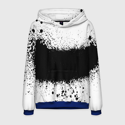 Мужская толстовка Просто краски чёрные / 3D-Синий – фото 1