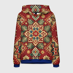 Толстовка-худи мужская Узоры советского ковра, цвет: 3D-синий