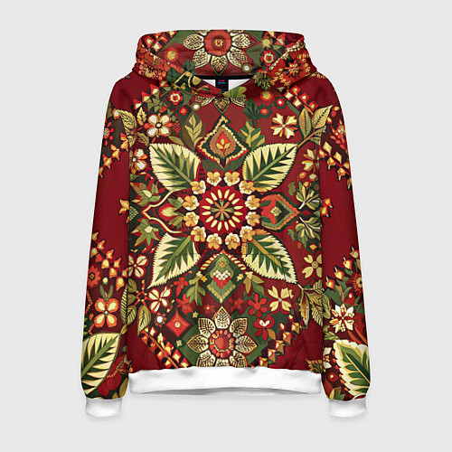 Мужская толстовка Русские классические узоры и орнамент / 3D-Белый – фото 1