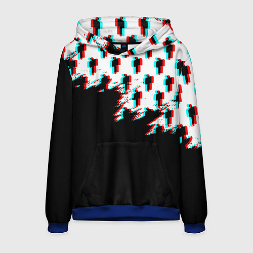 Мужская толстовка Billie Eilish pattern glitch / 3D-Синий – фото 1