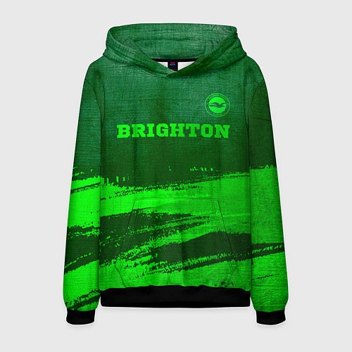 Мужская толстовка Brighton - green gradient посередине / 3D-Черный – фото 1