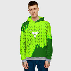 Толстовка-худи мужская Destiny кислотные надписи, цвет: 3D-меланж — фото 2