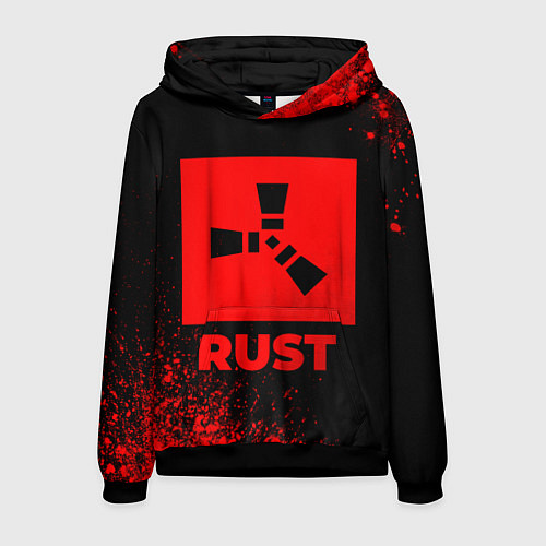 Мужская толстовка Rust - red gradient / 3D-Черный – фото 1