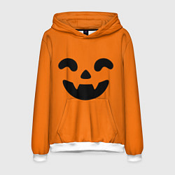 Толстовка-худи мужская Весёлая тыква верх, цвет: 3D-белый