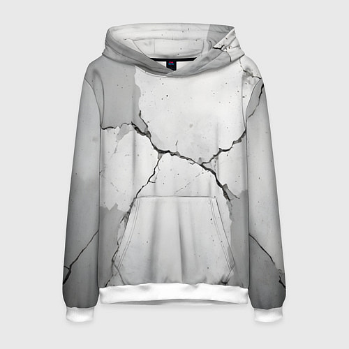 Мужская толстовка Растрескавшийся бетон / 3D-Белый – фото 1