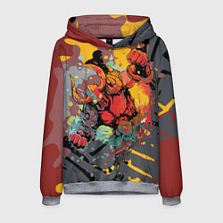 Толстовка-худи мужская Красный викинг, цвет: 3D-меланж