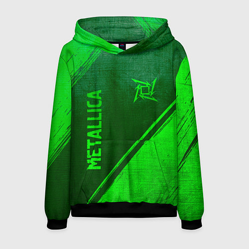 Мужская толстовка Metallica - green gradient вертикально / 3D-Черный – фото 1