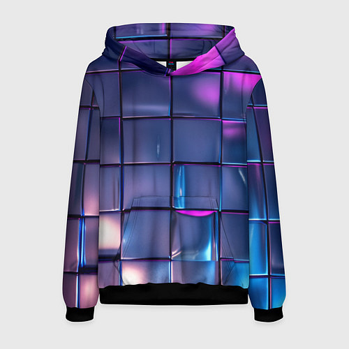 Мужская толстовка Неоновые кубики / 3D-Черный – фото 1