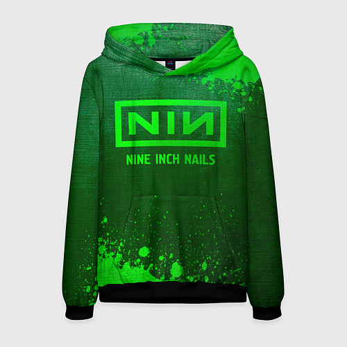 Мужская толстовка Nine Inch Nails - green gradient / 3D-Черный – фото 1