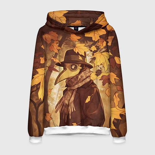 Мужская толстовка Чумной доктор в осеннем лесу / 3D-Белый – фото 1