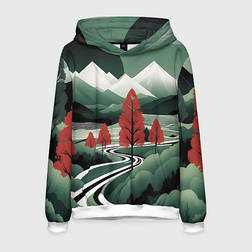 Мужская толстовка Дорога на природу / 3D-Белый – фото 1