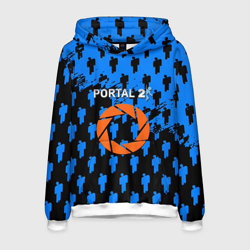 Мужская толстовка Portal человечки / 3D-Белый – фото 1