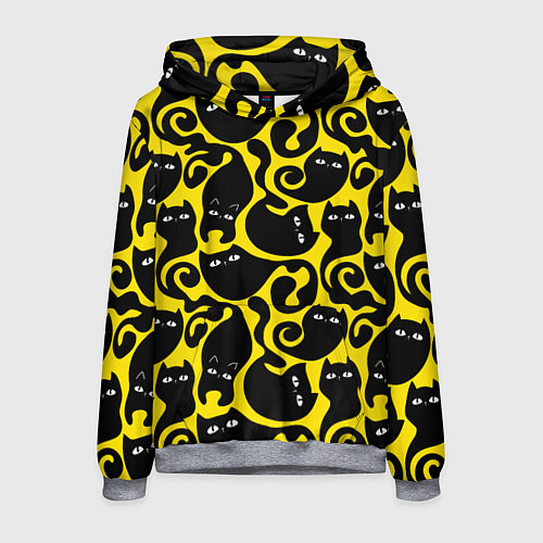 Мужская толстовка Кошачий паттерн / 3D-Меланж – фото 1