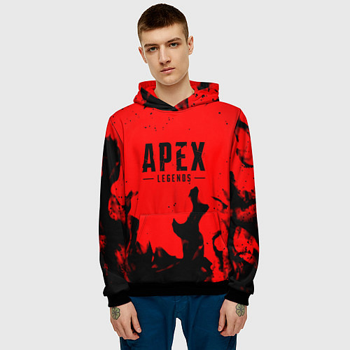 Мужская толстовка Apex legends fire steel / 3D-Черный – фото 3