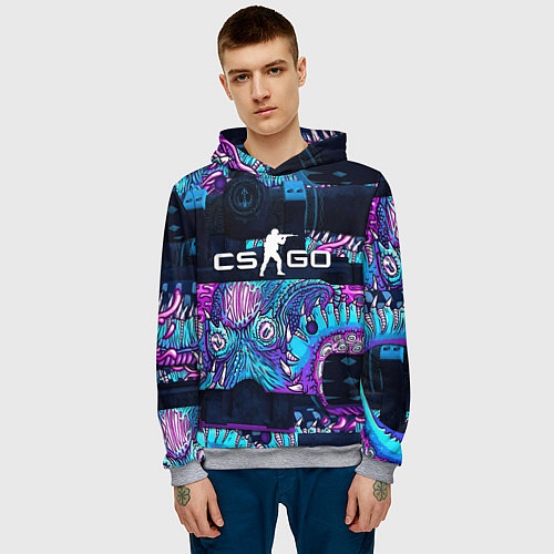 Мужская толстовка CS GO neon blob / 3D-Меланж – фото 3