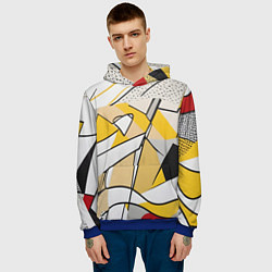 Толстовка-худи мужская Абстракция поп-арт геометрия, цвет: 3D-синий — фото 2