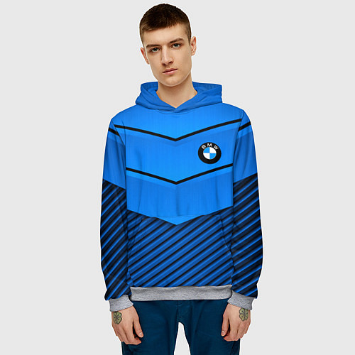 Мужская толстовка BMW geometry blue / 3D-Меланж – фото 3