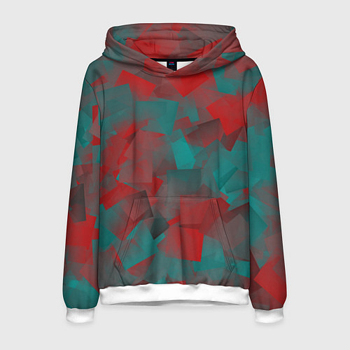 Мужская толстовка Зелено-красный калейдоскоп / 3D-Белый – фото 1