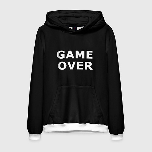 Мужская толстовка Game over white logo / 3D-Белый – фото 1