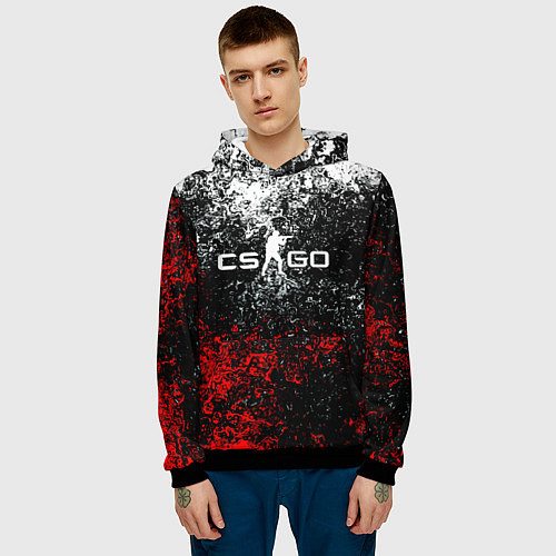 Мужская толстовка CSGO брызги красок / 3D-Черный – фото 3