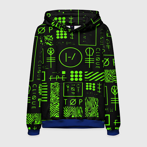 Мужская толстовка Twenty one pilots neon / 3D-Синий – фото 1