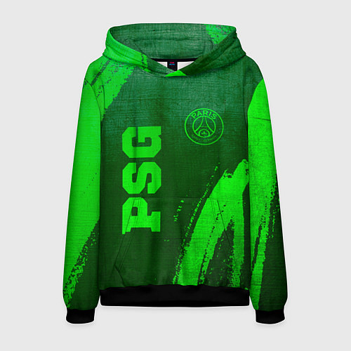 Мужская толстовка PSG - green gradient вертикально / 3D-Черный – фото 1