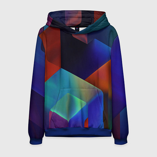 Мужская толстовка Геометрия мозаика / 3D-Синий – фото 1