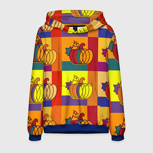 Мужская толстовка Тыква разноцветная / 3D-Синий – фото 1