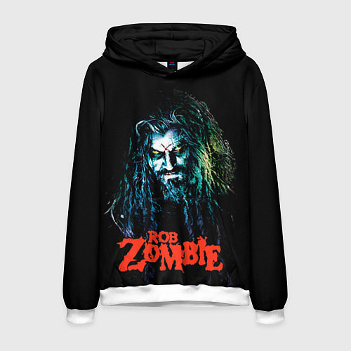 Мужская толстовка Rob zombie portrait / 3D-Белый – фото 1