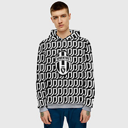 Толстовка-худи мужская Juventus fc pattern, цвет: 3D-меланж — фото 2