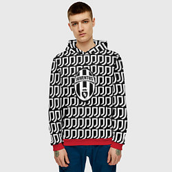 Толстовка-худи мужская Juventus fc pattern, цвет: 3D-красный — фото 2