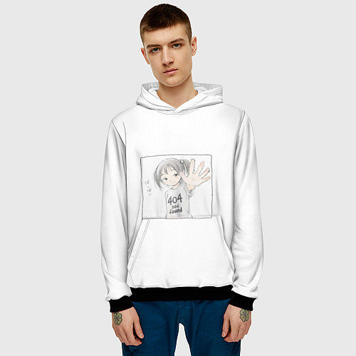 Мужская толстовка 404 error anime tag / 3D-Черный – фото 3