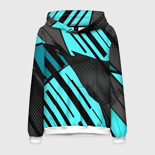 Мужская толстовка Спортивный динамичный / 3D-Белый – фото 1