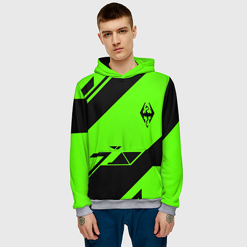 Мужская толстовка The Elder Scrolls geometry steel / 3D-Меланж – фото 3