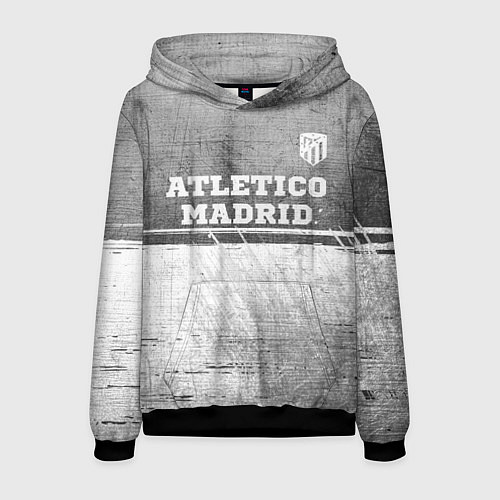 Мужская толстовка Atletico Madrid - grey gradient посередине / 3D-Черный – фото 1