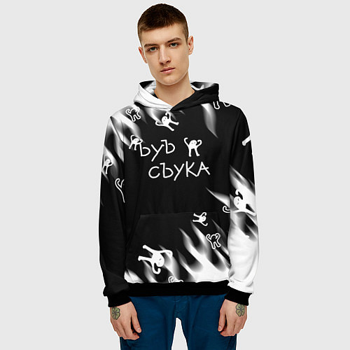 Мужская толстовка Ъуъ съука пламя / 3D-Черный – фото 3