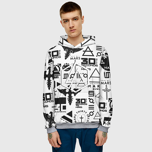 Мужская толстовка Linkin park pattern 30 second to mars / 3D-Меланж – фото 3