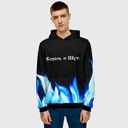 Толстовка-худи мужская Король и Шут blue fire, цвет: 3D-черный — фото 2