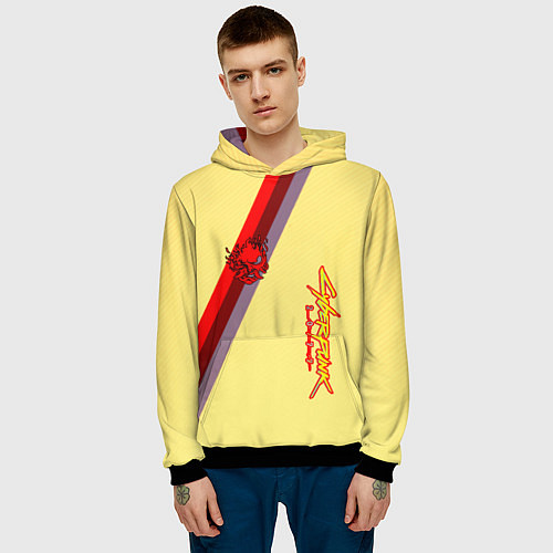 Мужская толстовка Samurai geometry steel / 3D-Черный – фото 3