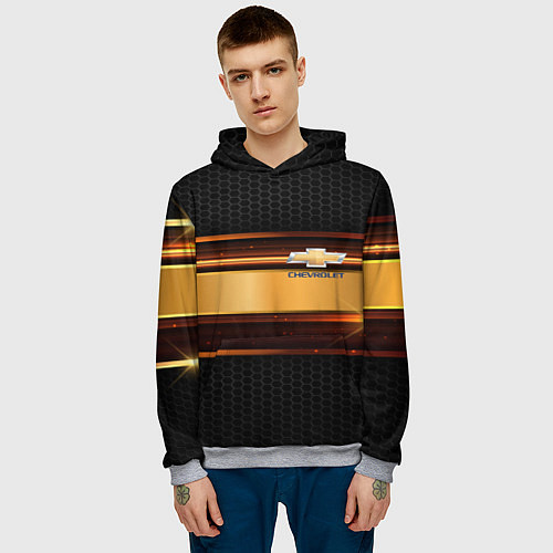 Мужская толстовка Chevrolet auto abstract / 3D-Меланж – фото 3