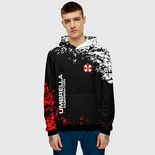 Мужская толстовка Resident evil - вирус / 3D-Черный – фото 3