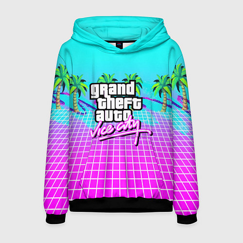 Мужская толстовка Vice city tropic collection / 3D-Черный – фото 1